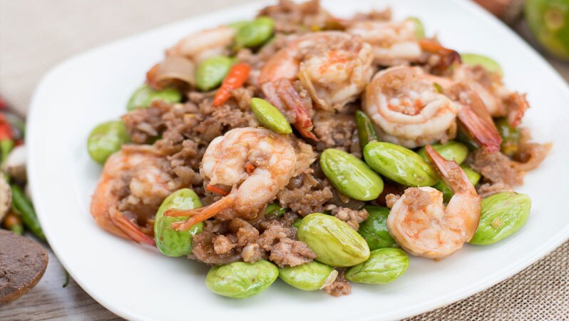 Best Thai dish thai stink beans with shrimp
